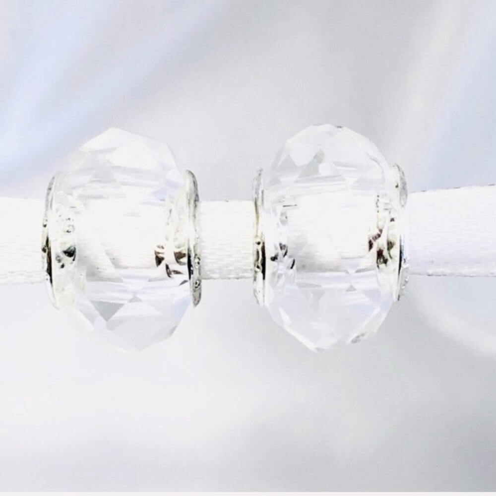 Crystal Clear Murano Charm Bracelet